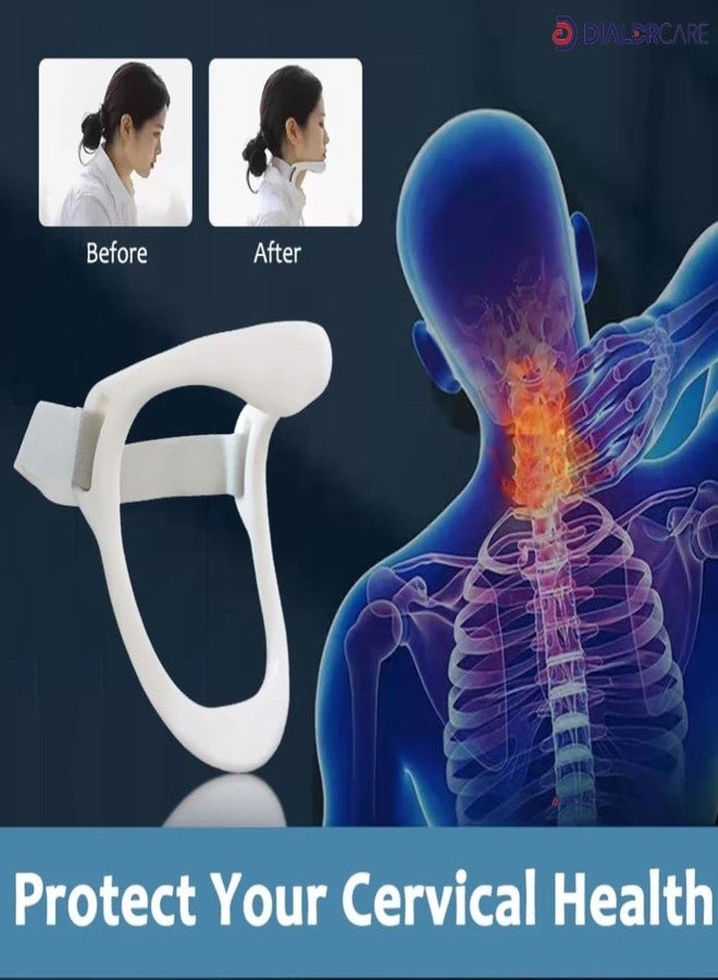 DIALDRCARE طوق بلاستيكي للرقبة من ديالدركير لتخفيف آلام الرقبة، دعامة للرقبة لتخفيف آلام العمود الفقري والضغط، مناسب لليوغا والمنزل والمكتب، مقاس واحد - Image 4