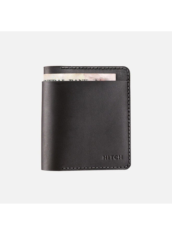 Hitch Bifold Wallet (Upgraded) - Handmade Natural Genuine Leather - Black - Image 4