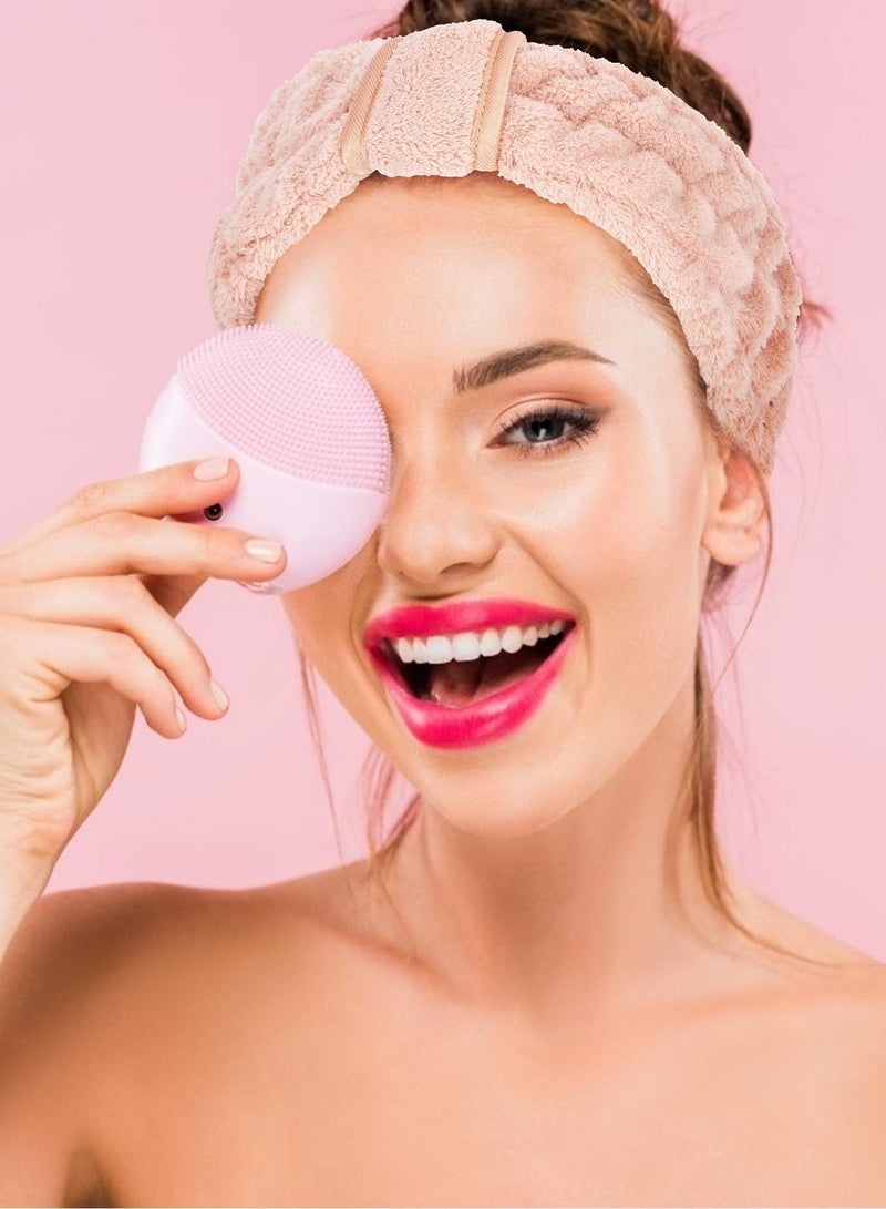 إسكدنيا عصابات رأس سبا من الألياف الدقيقة من 3 عبوات ، عصابات رأس لغسيل الوجه من  ، عصابة رأس لغسل الوجه ، عصابة رأس للوجه ، عصابة رأس للمكياج ، من أجل غسل الوجه (أبيض ، رمادي ، كاكي) - Image 5