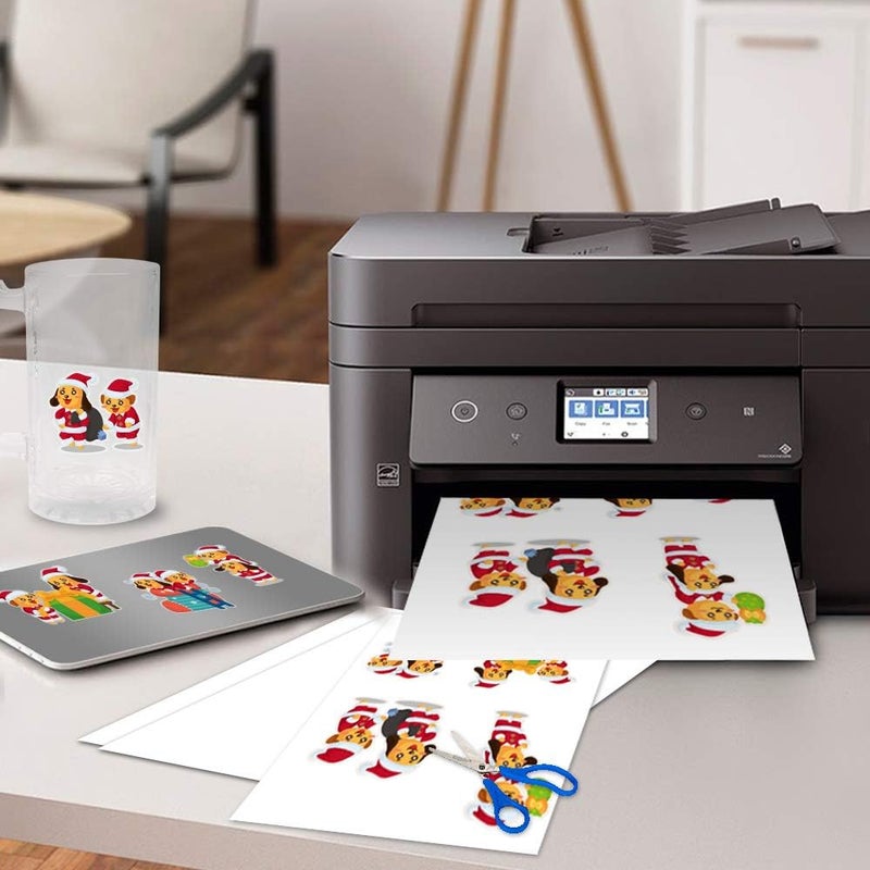 Stampcolour 50 Sheets Clear Printable Sticker Paper for Inkjet Printer, 8.5x11 Vinyl Transparent Sticker Paper, Dries Quickly Vivid Colors Decal Paper,Tear Resistant for DIY Stickers & Decals - Image 5