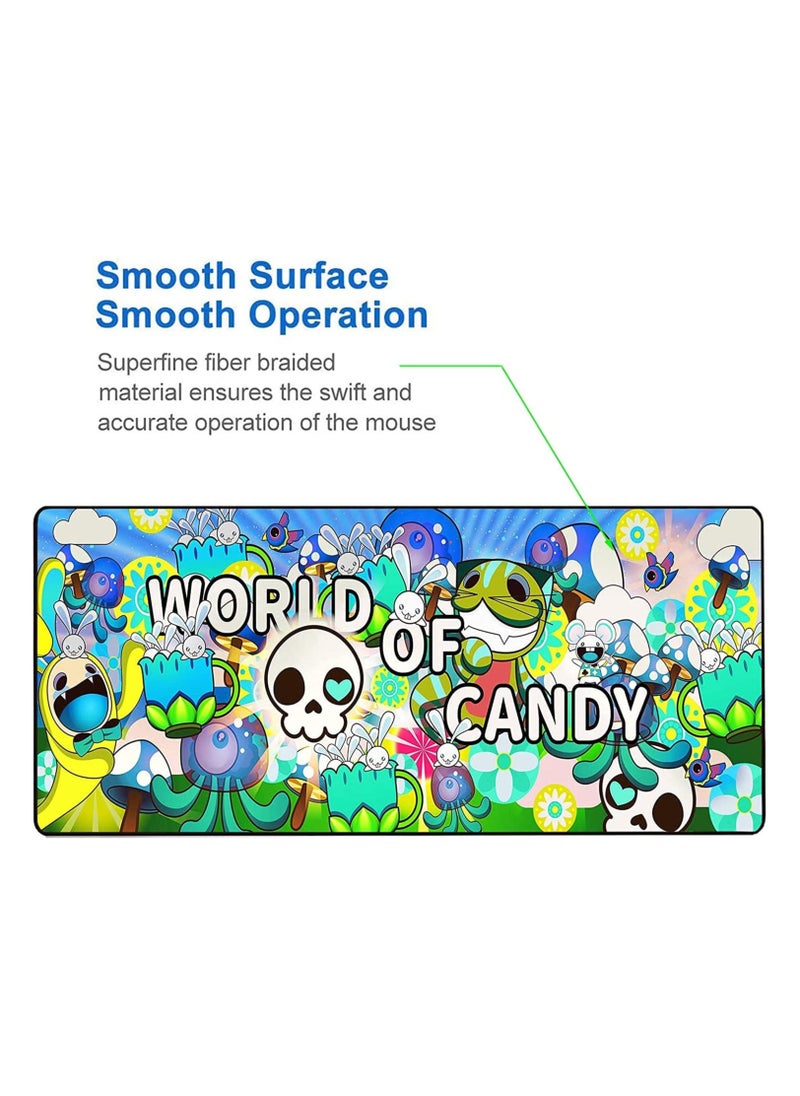 Generic - CANDY RGB Extended Large Gaming Mouse Pad, Non-Slip,Water-Resistant,Rubber Cloth Computer Game Mouse & Keyboard Mat – (80 * 30cm) - Image 1