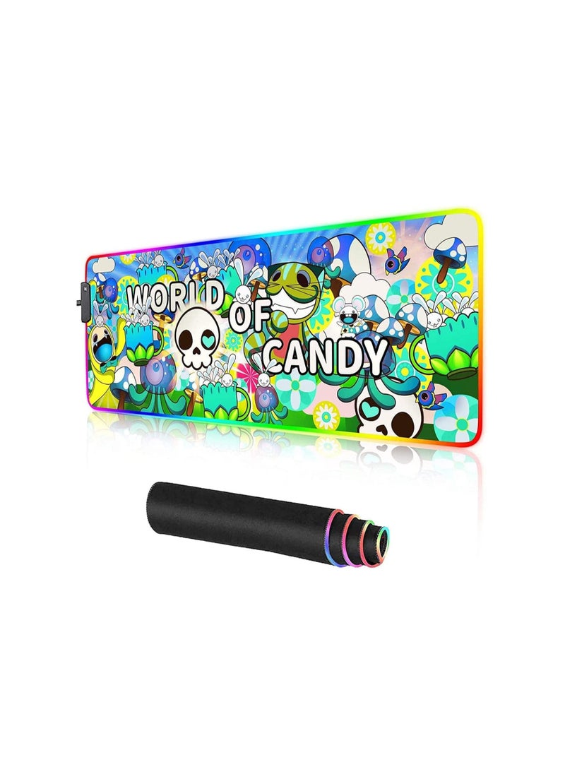 Generic - CANDY RGB Extended Large Gaming Mouse Pad, Non-Slip,Water-Resistant,Rubber Cloth Computer Game Mouse & Keyboard Mat – (80 * 30cm) - Image 1