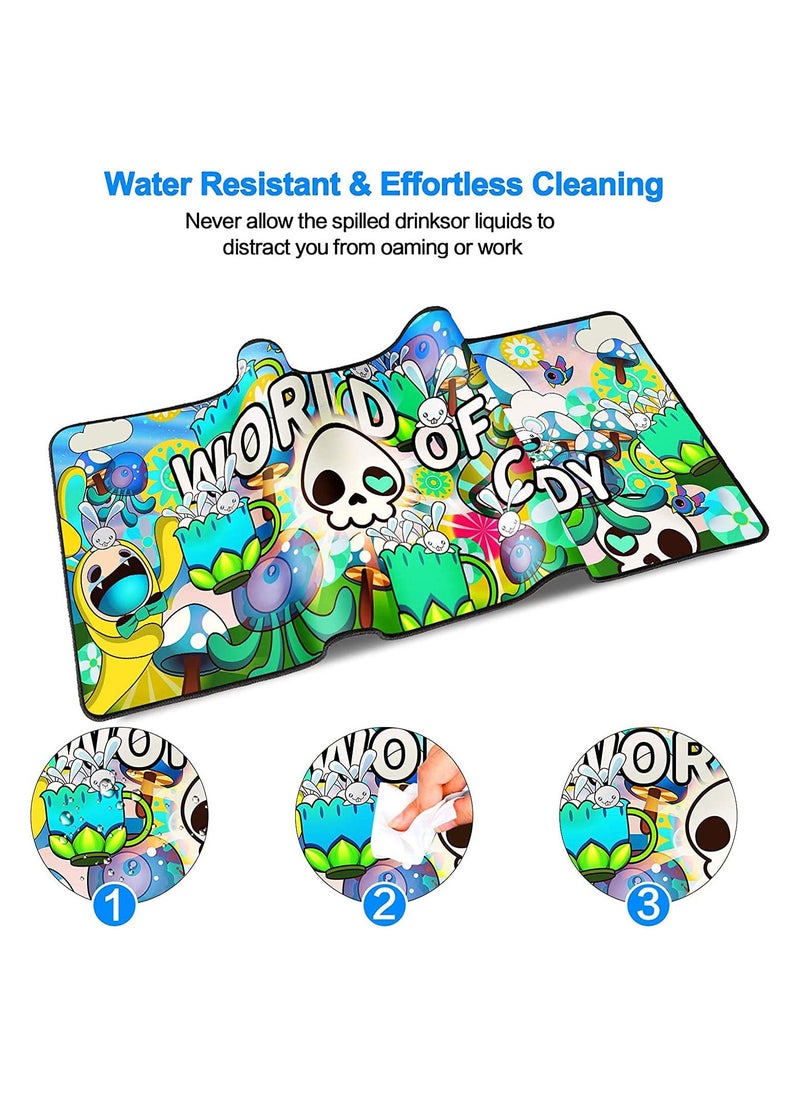 Generic - CANDY RGB Extended Large Gaming Mouse Pad, Non-Slip,Water-Resistant,Rubber Cloth Computer Game Mouse & Keyboard Mat – (80 * 30cm) - Image 1