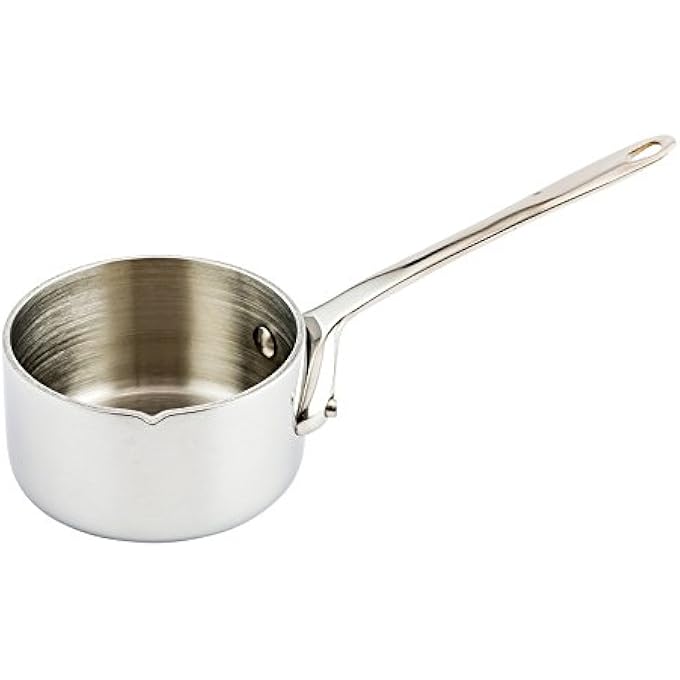 ريستورنت وير قدر صغير سعة 2 أونصة، قدر صغير متين، فوهة صب مدمجة، قابل للغسل في الأطباق، مصنوع من الفولاذ المقاوم للصدأ باللون الفضي، مناسب للصلصات والغمسات أو الأطباق الصغيرة - Image 2