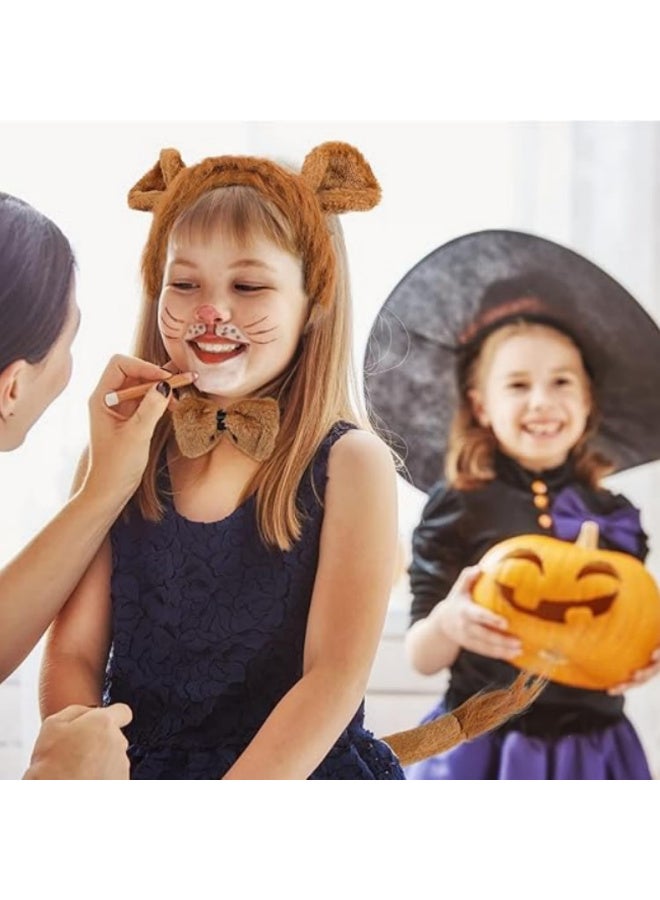 5Pcs Lion Costume Set for Kids and Adults with Ears Headband Bowtie Gloves and Tail for Halloween Birthday Party Cosplay Dress Up - Image 5