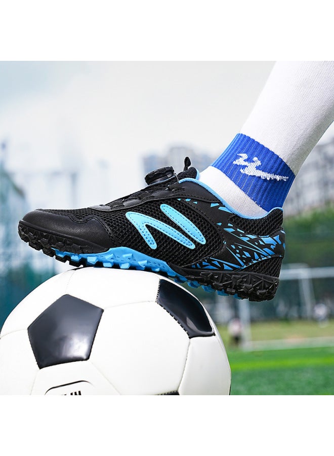 Summer Mesh Soccer Shoes With Velcro Training For Children, Primary School Students' Compeion With Rotating Buckle Shoes