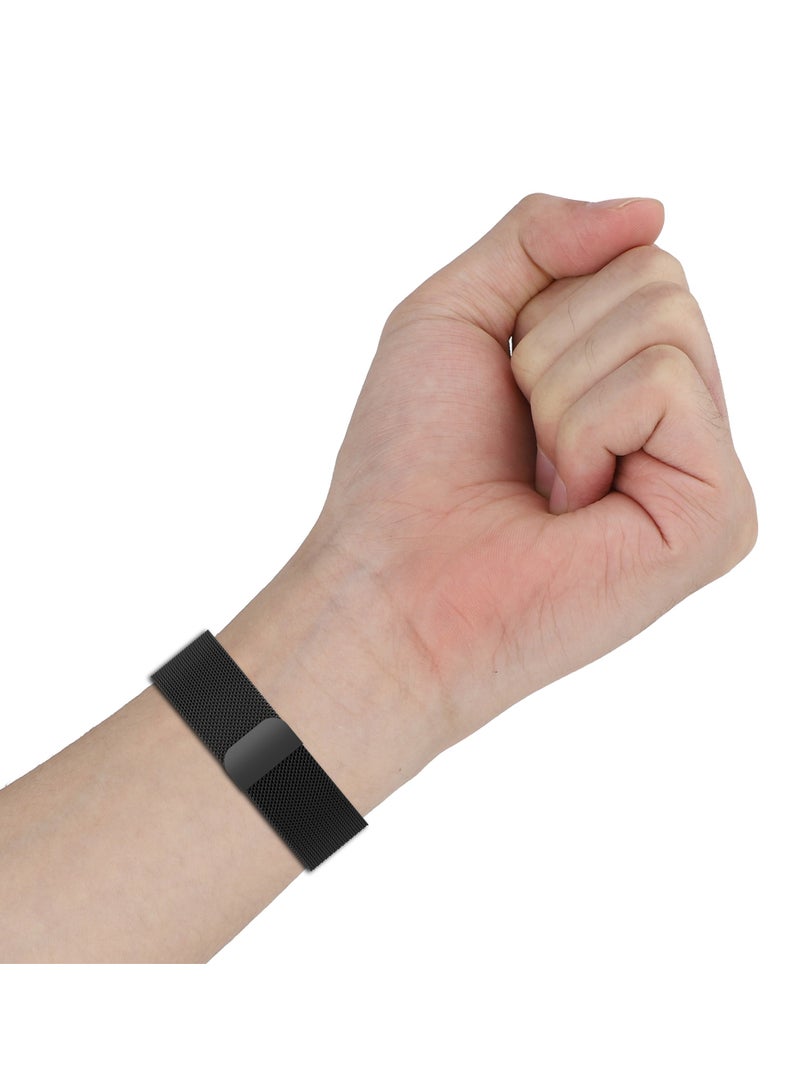 1Pcs Milanese Loop Band Compatible with Redmi Watch 3 Active/Redmi Watch 3 Lite Magnetic Stainless Steel Mesh Quick Release Adjustable Replacement Smartwatch Wristband (Black) - Image 4