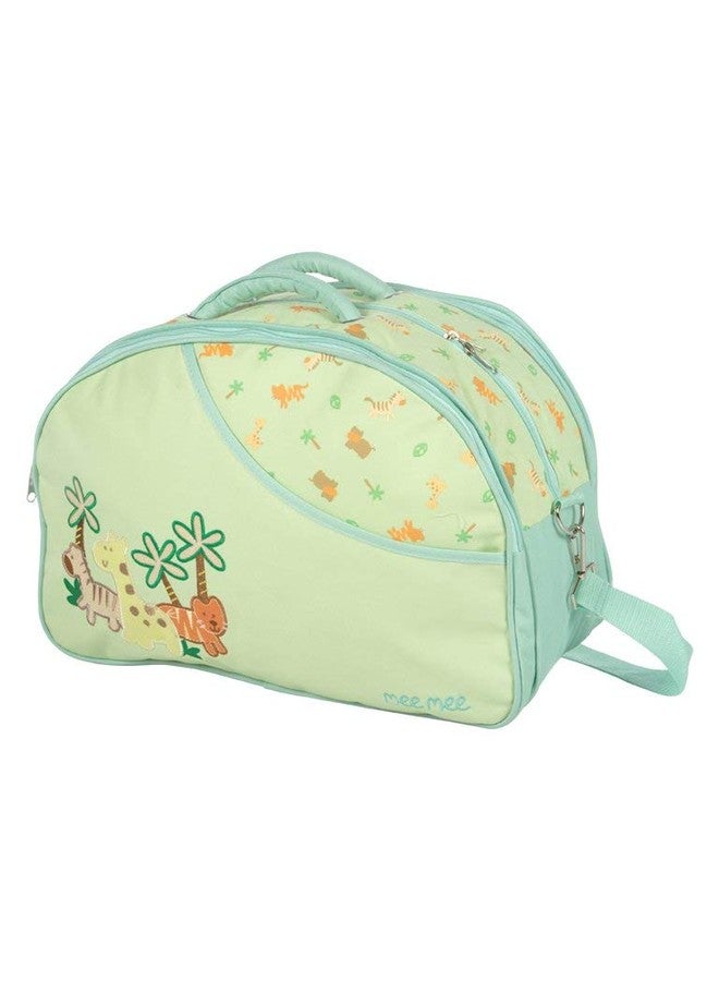 Unique Ideas New Born Baby Multipurpose Polyester Diaper/Mother Bag with Holder Diaper Changing Multi Compartment (Printed Green, Medium) - Image 5