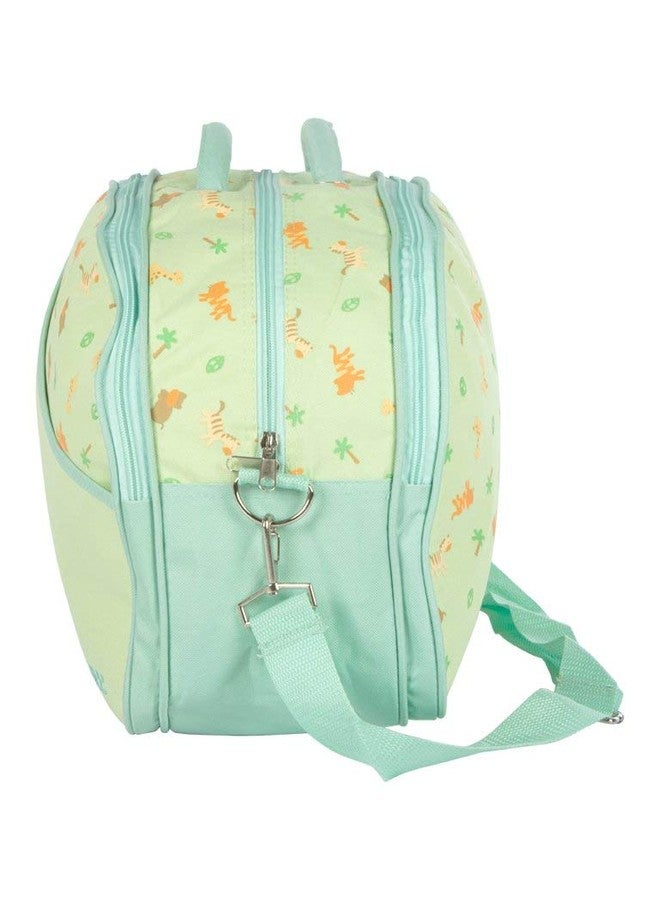 Unique Ideas New Born Baby Multipurpose Polyester Diaper/Mother Bag with Holder Diaper Changing Multi Compartment (Printed Green, Medium) - Image 4