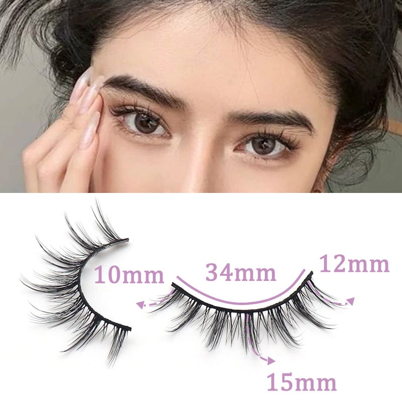 Veleasha Manga Lashes Spiky False Eyelashes 100% Handmade Eyelashes Anime Fake Lashes Lightweight Wispy Lashes 5 Pairs Pack (6D75) - Image 2