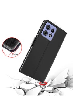 CoomBe PU Leather Protection Cover Wallet For Motorola Edge 50 Pro Black  - Image 3