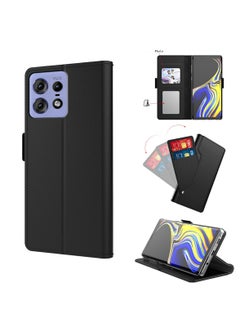 CoomBe PU Leather Protection Cover Wallet For Motorola Edge 50 Pro Black  - Image 2