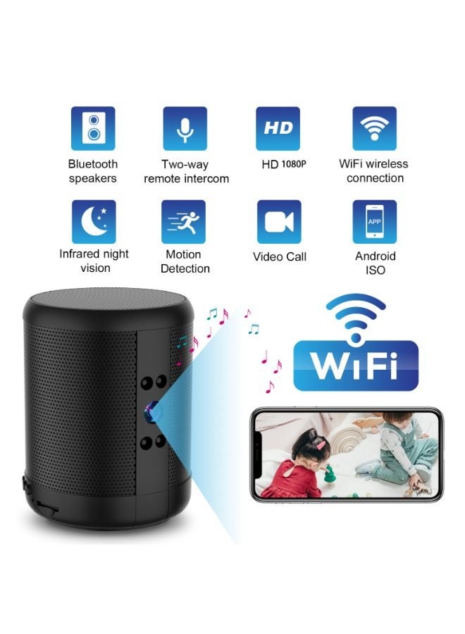 Generic Rechargeable 4K HD Mini Wifi Camera Portable Bluetooth Speaker Home Security Camera  - Image 4