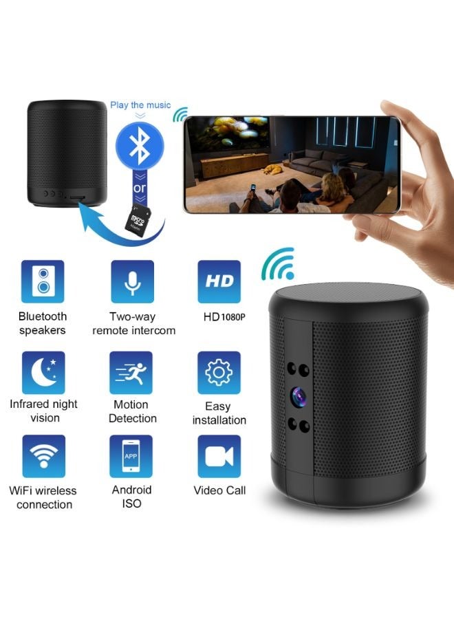 Generic Rechargeable 4K HD Mini Wifi Camera Portable Bluetooth Speaker Home Security Camera  - Image 3