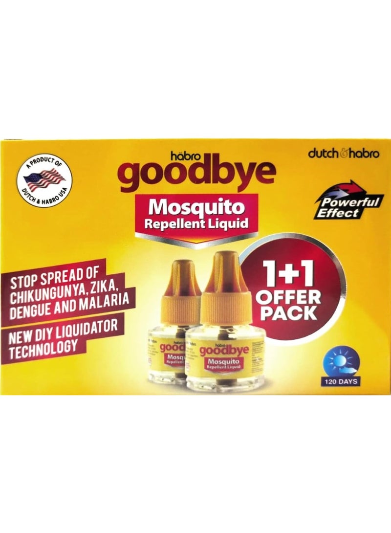 Habro Goodbye Mosquito Repellent Liquid | Mosquito Killer Liquid Kit | 60+60 Nights Refill - 45ml Bottle of 2 - Image 2