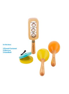 BRAINSMITH Swoora Mini Percussion Set (0-3 Years) - Musical Wooden Rattle Toy For Infants And Toddlers, Non-Toxic Hold And Shake Sound Toys For Baby, Multicolor  - Image 3