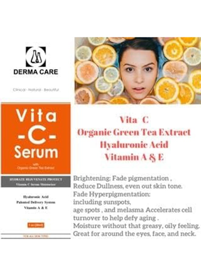 DERMA CARE Derma Care Vita C Serum Anti Aging With Organic Green Tea Extract And Hyaluronic Acid & Vitamin A&E 30 Ml  - Image 5