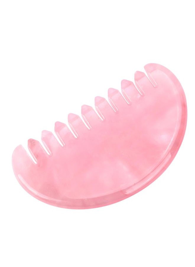 ideayard Massage Jade Comb Gift for Women Scalp Massage Comb Hand Made Rose Quartz Comb Polished Round Tooth - Image 1