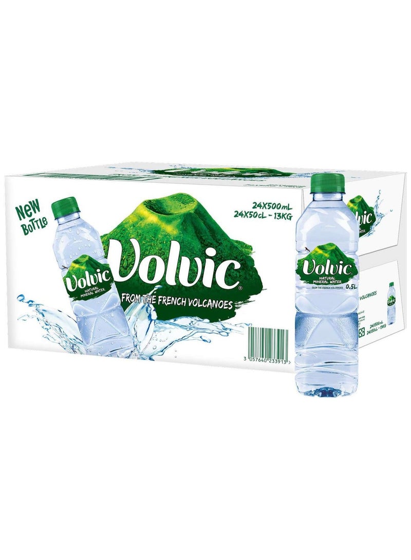 Volvic Natural Mineral Water 500ml, Case of 24 - Image 1