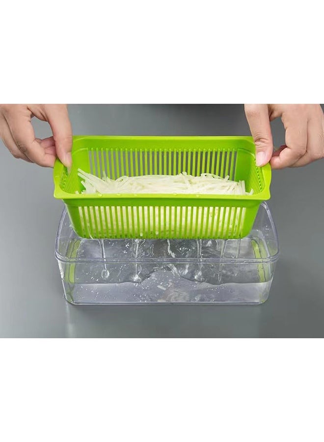 UREVO Vegetable Chopper : Multifunctional All-in-One Food Slicer Dicer Cutter with Draining Basket Grater With Container Compact Kitchen Gadgets Sets for Cooking - Image 5