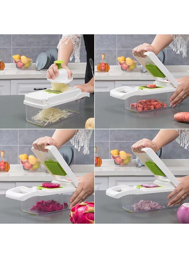 UREVO Vegetable Chopper : Multifunctional All-in-One Food Slicer Dicer Cutter with Draining Basket Grater With Container Compact Kitchen Gadgets Sets for Cooking - Image 3