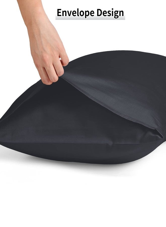 Warmstar أغطية وسائد قطنية من وورم ستار، مقاس قياسي، طقم من قطعتين، 600 خيط، مقاس 20 × 26 بوصة، أغطية وسائد قطنية ناعمة طويلة التيلة، قابلة للتهوية، بإغلاق ظرفي، لون أسود - Image 5