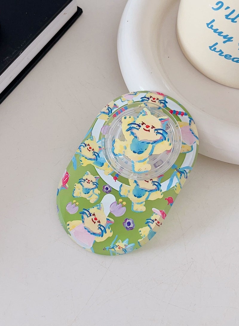 Casetify Cute Cat Phone Grip Stand Compatible with MagSafe, MagSafe Phone Grip Holder, Wireless Charging Compatible Green - Image 2