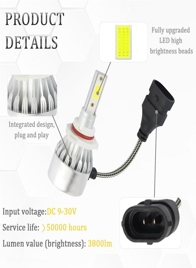 vvag 2Pcs 9005/HB3 LED Bulbs for Automotive, 3800LM 6000K Bright Car LED Light Bulbs,Universal LED High Beam and Low Beam Car Accessories for Most Cars Trucks SUV - Image 4