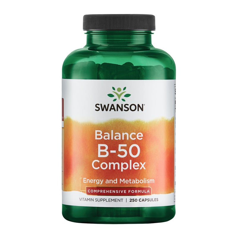 Swanson B50 BComplex B Vitamin Complex with High Potency Bioavailability Promotes Immune System Support Aids Heart Health Supports Healthy Nervous System 250 Capsules