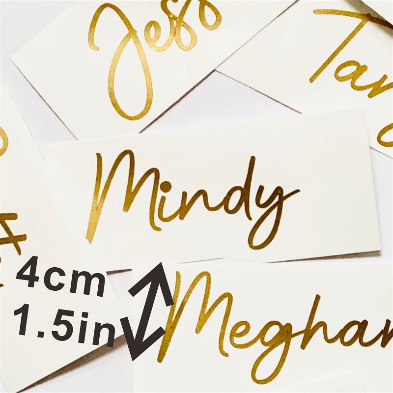 Rose Gold Custom Name Stickers Valentine Easter Holiday Set for Phone Notebook - Image 2
