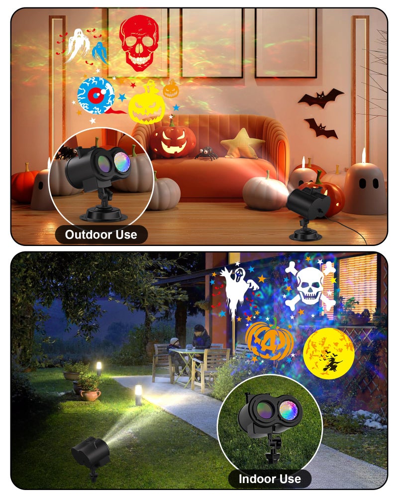 COOLWUFAN 2026 Upgrade Halloween Christmas Projector Lights Outdoor, COOLWUFAN 2-in-1 Holiday Projector Lights Decorations, 30 Bright HD Effects (20 Slides) Projection Light for Xmas Party Garden Yard Decor - Image 4