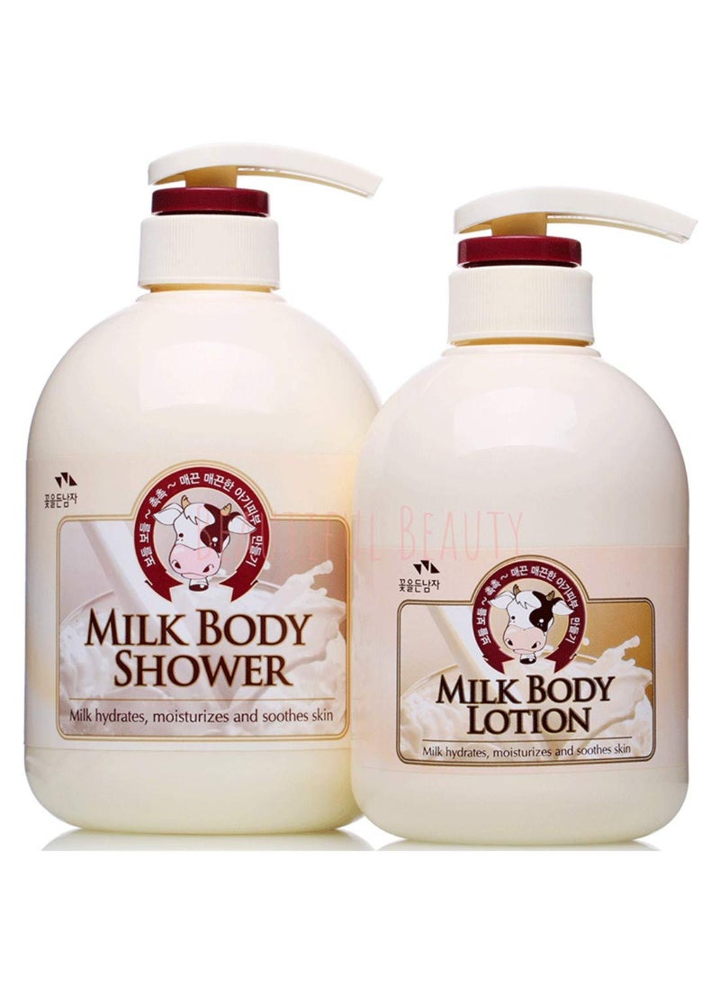the flower men - SOMANG MILK BODY SHOWER 750ml  BODY LOTION 500ml SET - Image 1