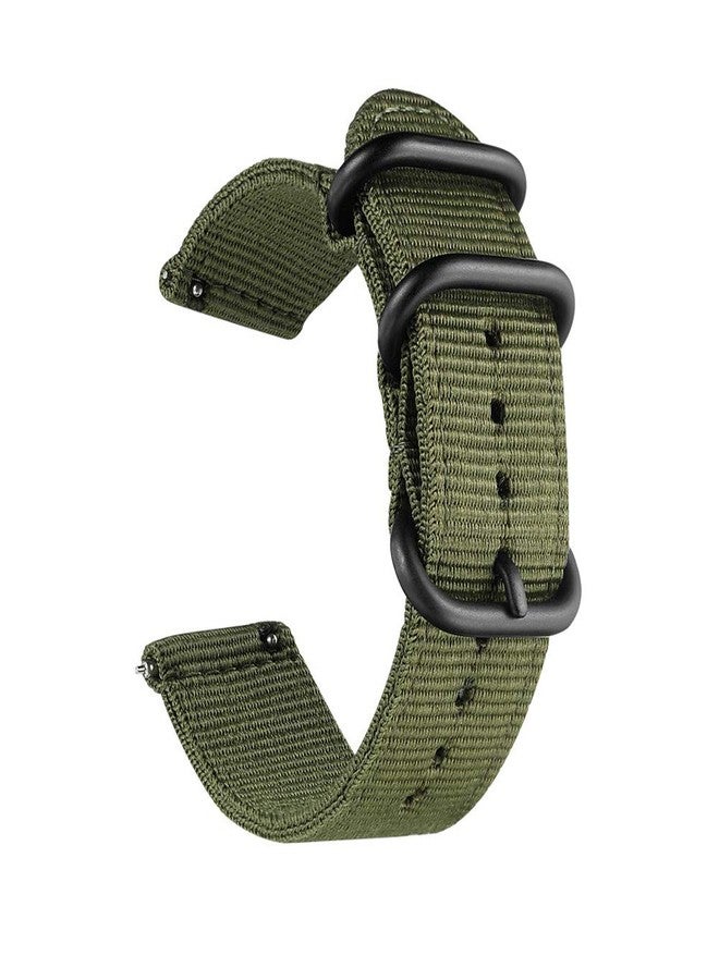 CNYMANY 24mm Universal Ballistic Watch Band, Nylon Canvas Woven Loop Replacement Strap Wristband Buckle Fastener Adjustable Closure for Smart-watch Sport Fitness Tracker - Green - Image 1