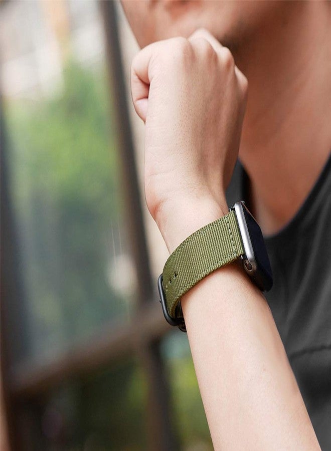 CNYMANY 24mm Universal Ballistic Watch Band, Nylon Canvas Woven Loop Replacement Strap Wristband Buckle Fastener Adjustable Closure for Smart-watch Sport Fitness Tracker - Green - Image 5