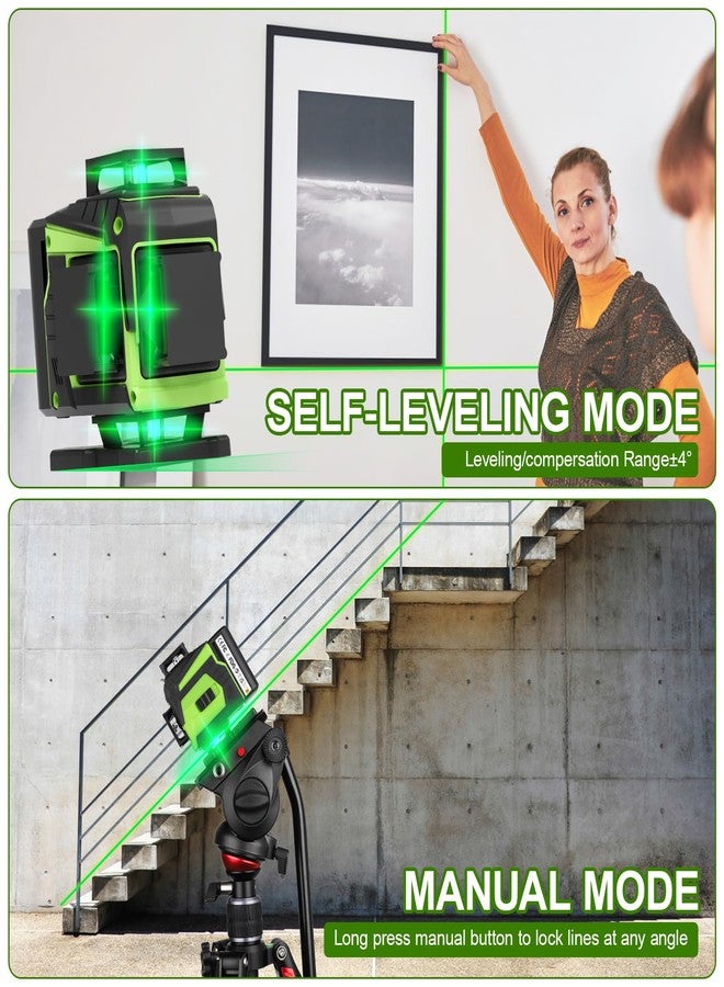 ENRIPRT 16 Line Laser Level 360 Self Leveling,Professional 4x360°4D Green Cross Line laser Level for Construction and Picture Hanging,lazer leveler tool with 2 Batteries,Magnetic Bracket & Remote Controller - Image 2