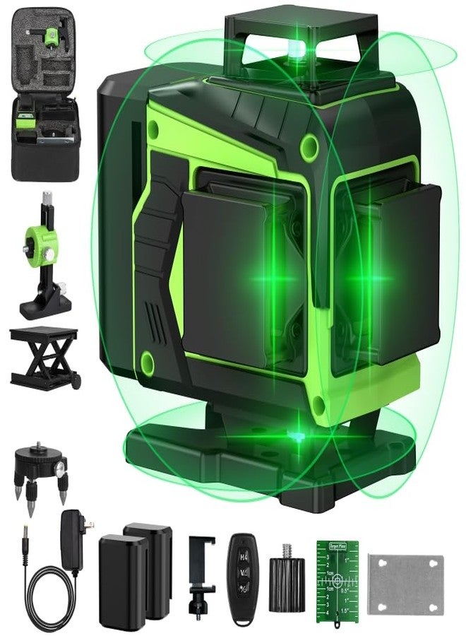 ENRIPRT 16 Line Laser Level 360 Self Leveling,Professional 4x360°4D Green Cross Line laser Level for Construction and Picture Hanging,lazer leveler tool with 2 Batteries,Magnetic Bracket & Remote Controller - Image 1