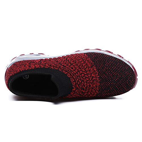 Slow Man Women's Walking Slip on Shoes - Casual Slip on Sock Sneakers Nursing Work Travel Outdoor Shoes Platform Red Point,10.5 - Image 5