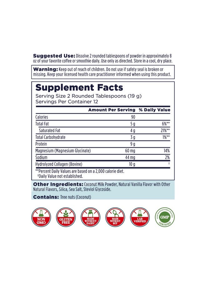 KAL Collagen Creamer, Vanilla Flavor, Keto Coffee Creamer with Coconut Milk Powder, Hydrolyzed Collagen Powder, Magnesium Glycinate, Non Dairy Creamer, 60-Day Guarantee, 12 Servings, 8 oz - Image 2