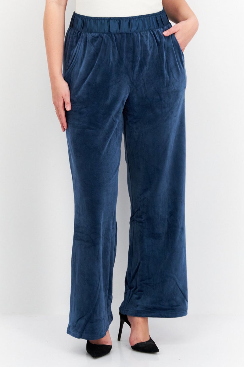 TRIUMPH بنطلون نسائي مستقيم بملاءمة عادية معدني، أزرق - Image 1