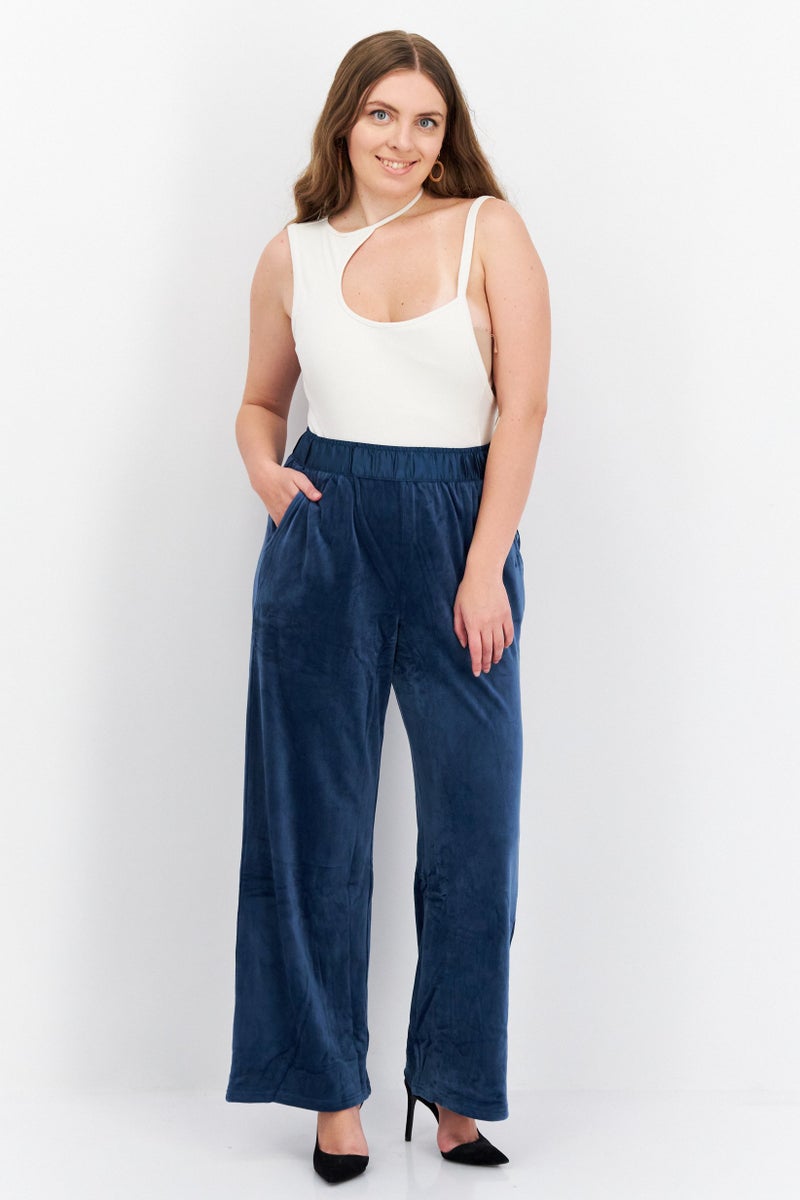 TRIUMPH بنطلون نسائي مستقيم بملاءمة عادية معدني، أزرق - Image 4