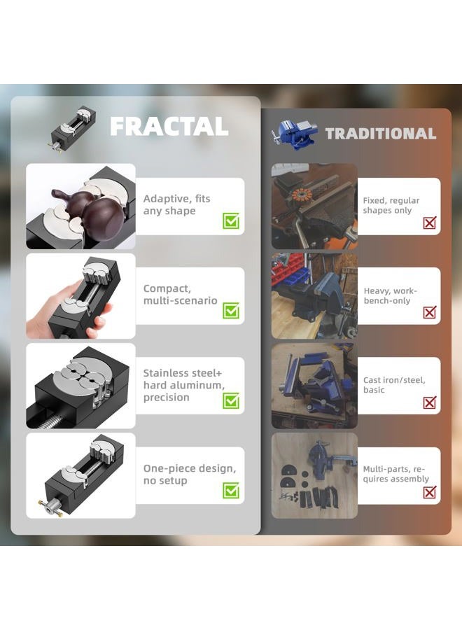 Luvan Vice - Fractal Vice for Any Shape, Drill Press 2.4", Jaw Opening, Six Independent Pieces, Precision Movement, Self-Adjusting - Image 4