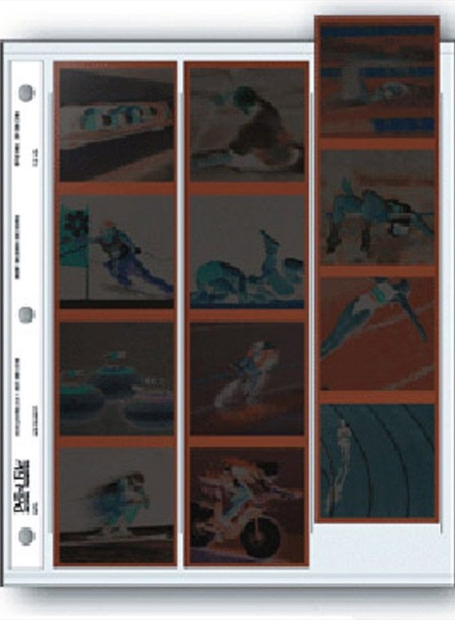 Archival 120 Size Negative Pages Holds Three Strips of Four 6 x 6 Frames, Pack of 25