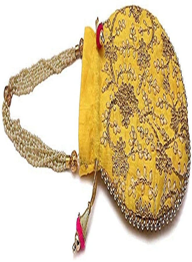 BINORI FASHIONS Rajasthani Style Royal Clutch Silk Batwa Bag Combo Wristlets Ethnic Potli Combo For Women's Zari Work Potli Combo Bridal Potli Combo (Pack of 3 Colors) - Image 5