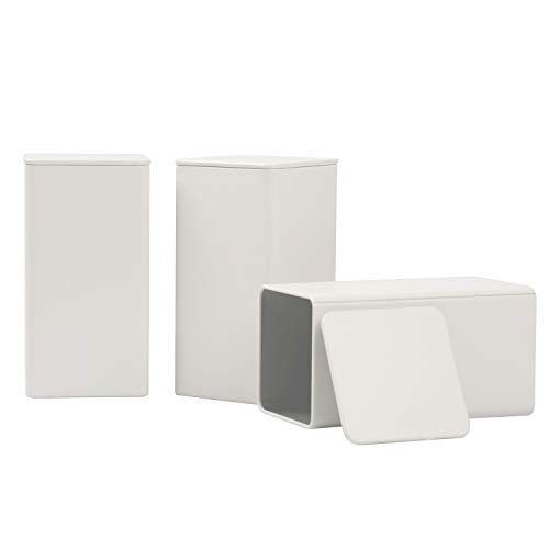 Tianhui Square Tin Can Empty Cube Steel Box Storage Container kit 65mm Series for Treats, Gifts, Favors, Loose Tea, Coffee and Crafts, White, 3L - Image 1
