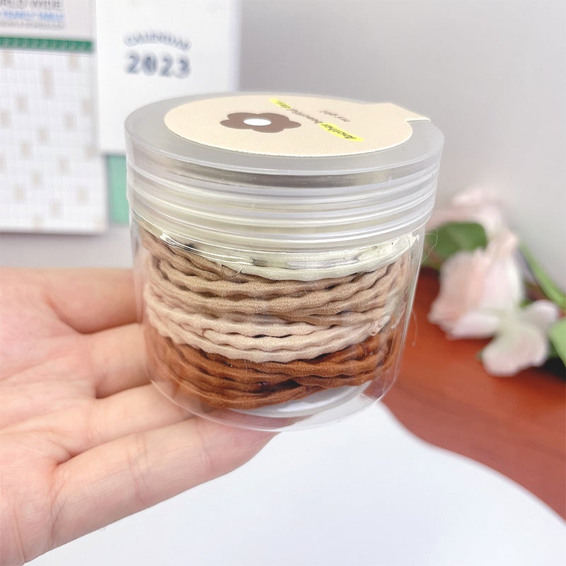 Generic Candy Colored Hair Ties for Kids Elastic Hair Bands Girls No Damage Hair Accessories Baby Rubber Bands Wave Pattern Hair Rings 9# brown lotus node canned (48 pieces) 