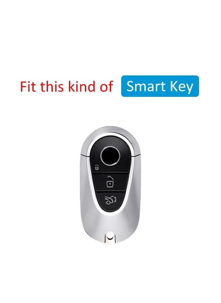 OUYoo OUYoo Car Key Case for Mercedes Benz, Key Case Cover for Mercedes Benz C S Class W206 W223 2020UP, Key Case Protective Accessory,Bring a key chain.(Red)  - Image 2
