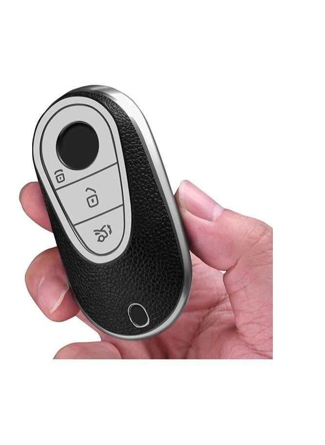 OUYoo OUYoo Car Key Case for Mercedes Benz, Key Case Cover for Mercedes Benz C S Class W206 W223 2020UP, Key Case Protective Accessory,Bring a key chain.(Red)  - Image 3