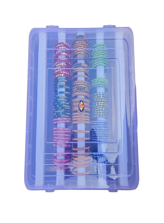 VILOMP Plastic Adjustable Five Rod Bangle Box | Chudi Organizer Jewellery Storage Display Box | for Bangles, Chudi, Bracelet, Wrist Watch, Hair Bands, White - Image 5