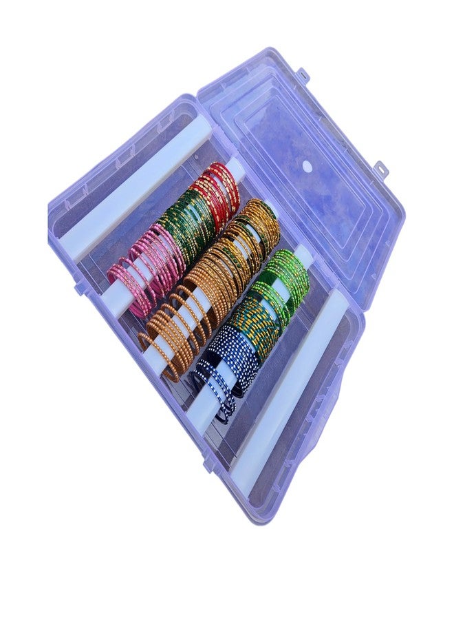 VILOMP Plastic Adjustable Five Rod Bangle Box | Chudi Organizer Jewellery Storage Display Box | for Bangles, Chudi, Bracelet, Wrist Watch, Hair Bands, White - Image 4
