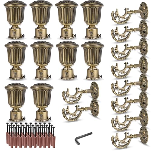 JKC Zinc Alloy Royal Antique Curtain Brackets and Holders, Curtain Holders for Wall, Curtain Brackets, Curtain Holder, Curtain Rod Holder - Brackets 10 Holders 10 - Image 1